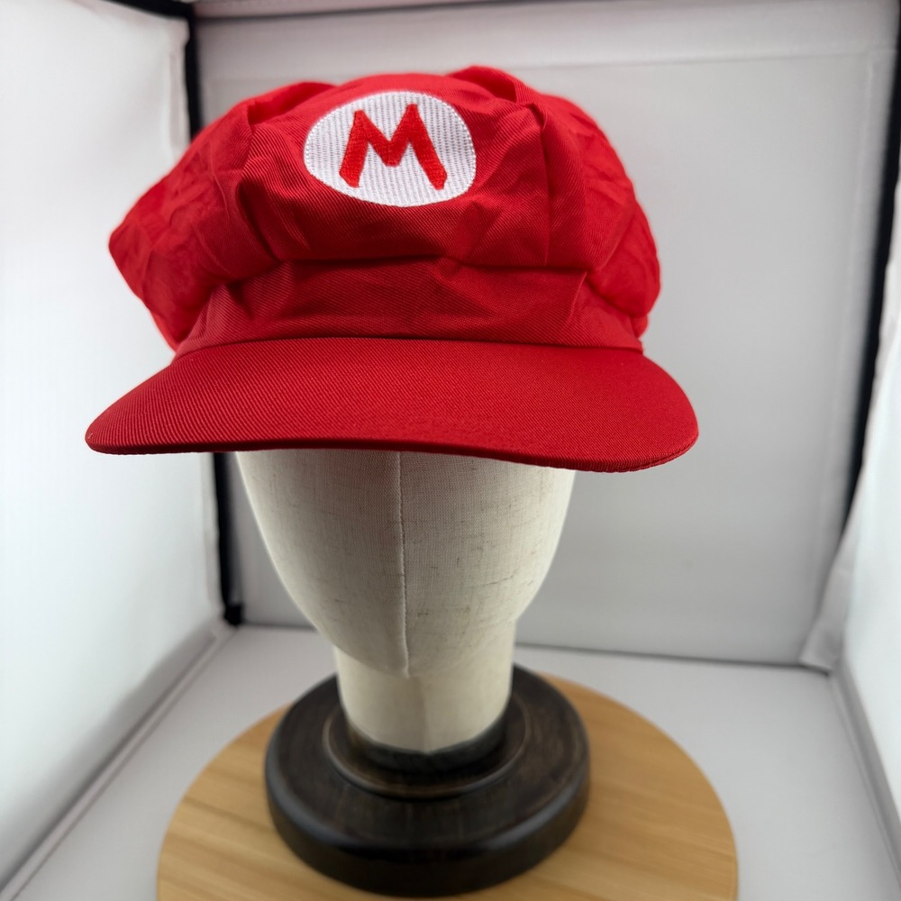 Super Mario Bros Red Cosplay Hat Newsboy Style Nintendo Plumber Costume Cap